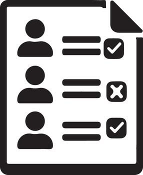 Lista de Verificación documento icono tarea aprobación lista negro sólido vector