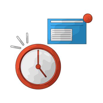 reloj y notificación vector