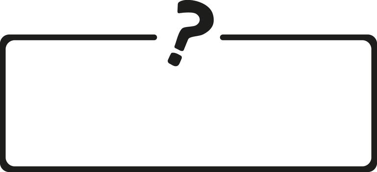Question mark inside rectangle symbol vector