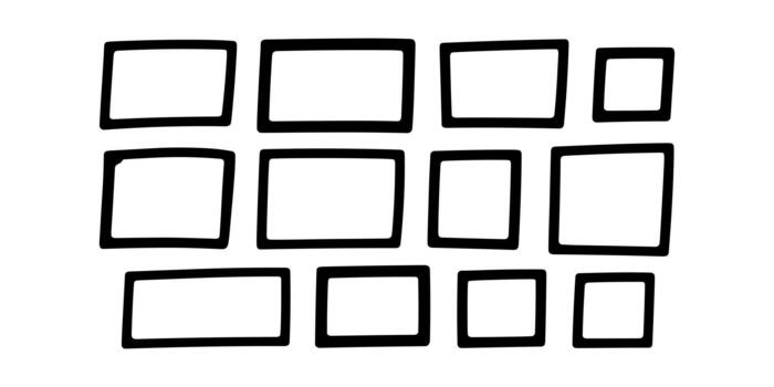 Black rectangular frame on white background vector