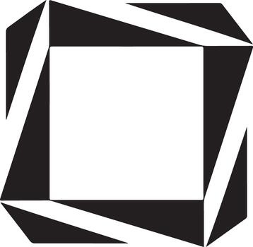 Geometric angular square frame design vector