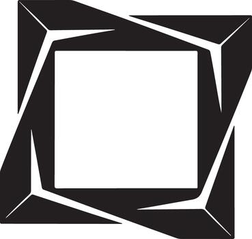 Abstract angular square border frame design vector