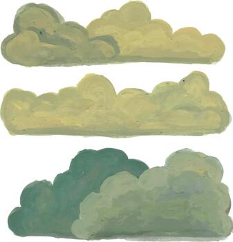 Hand painted Cloud Elements Collection vector
