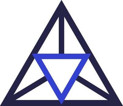 Triangular logo with inverted triangle inside vector