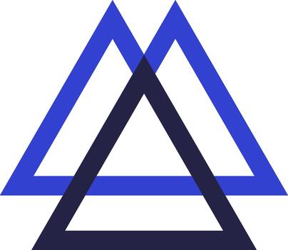 Triangular icon three triangles vector