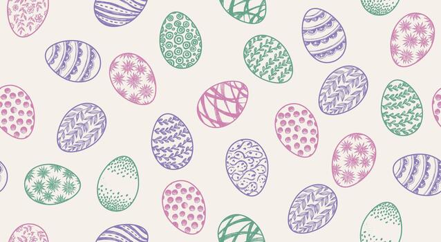 Seamless easter eggs pattern vector