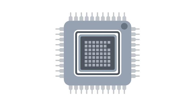 Microchip processor flat icon pga vector