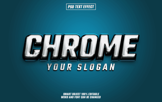 Chrom-Texteffekt psd
