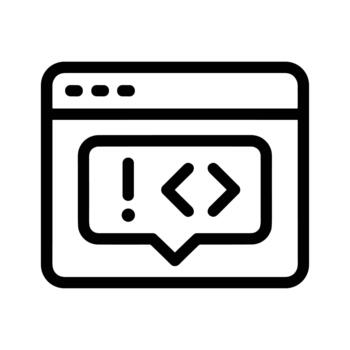 contorno sencillo código error firmar en navegador ventana icono vector