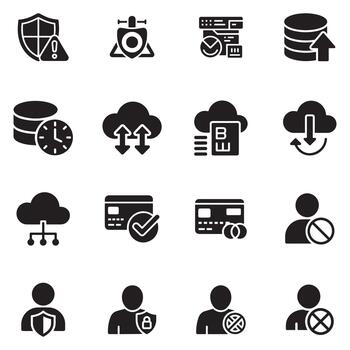 User Authentication and Access Control Solid Icon Set vector