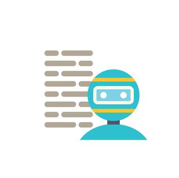 robot avatar Procesando datos o desarrollando software solicitud vector