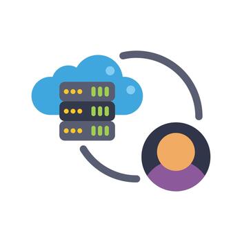 User accessing cloud computing servers for storage vector