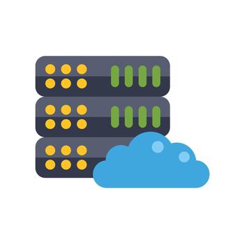 servidores con nube icono representando nube informática vector