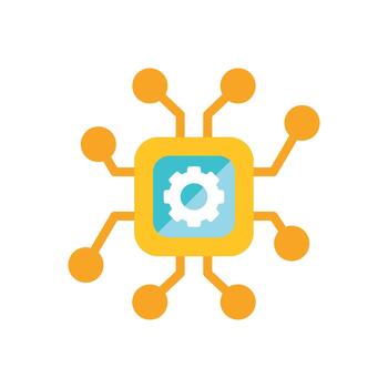 Artificial intelligence chip processing technology concept icon vector