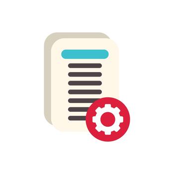 documento archivo ajustes Procesando administración sistema icono vector