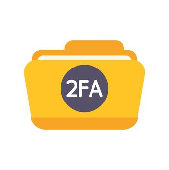 2fa carpeta proteger digital datos información seguridad vector