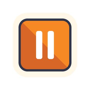 naranja pausa icono para jugador interfaz botón vector