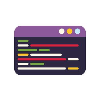 código edición en un oscuro interfaz navegador ventana vector