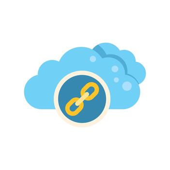 Cloud computing link connection hyper link icon vector