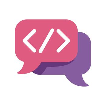 Coding communication speech bubbles for software development vector