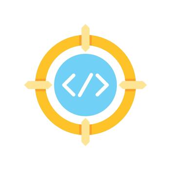 código símbolo dentro un objetivo demostración programación atención vector