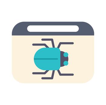 Computer bug icon with software error or vulnerability vector
