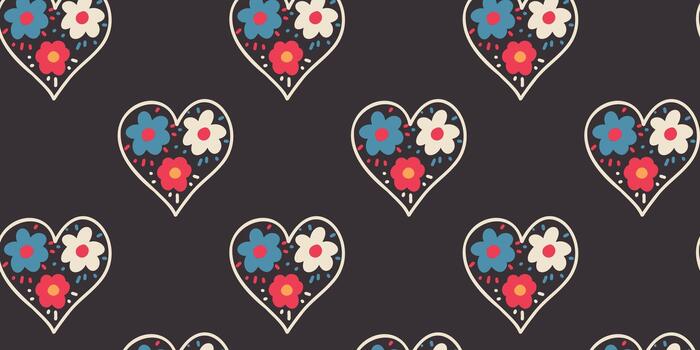 romantic pattern for print vector