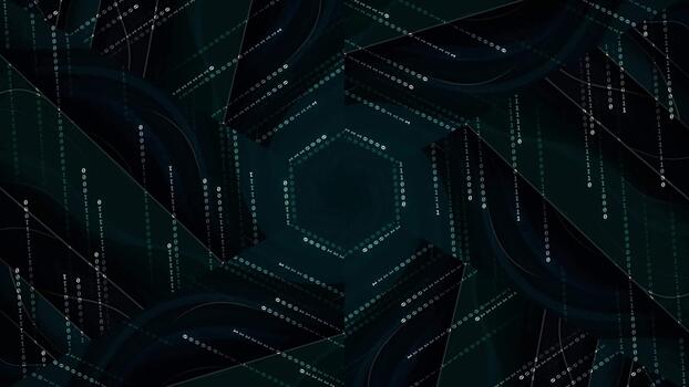 Cyber Matrix Hexagon binär Code Schleife video