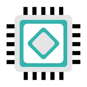 central Procesando unidad pastilla icono tecnología concepto vector