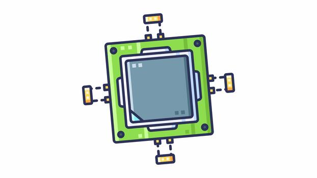 ordinateur CPU En traitement Les données boucle animation video