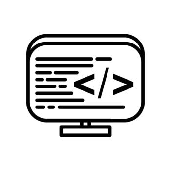 Computer Programming and Web Development Software Coding Line Icon Illustration vector