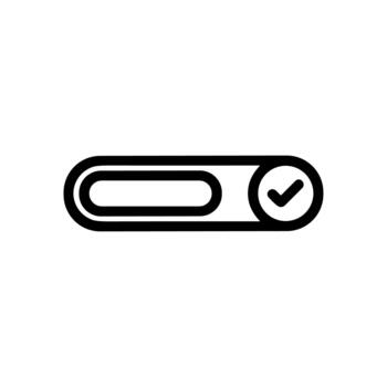 Simple Outline Switch Toggle On with Checkmark Shape Interface Element vector
