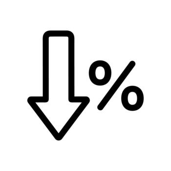Outline Simple Decrease Percentage Arrow Symbol Icon Shape Illustration vector
