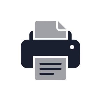 Flat Simple Printer Machine Document Output Device Office Icon vector