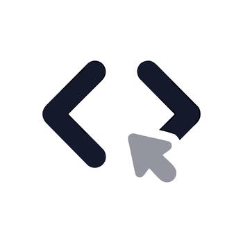 plano estilo código flecha icono digital interfaz elemento diseño vector