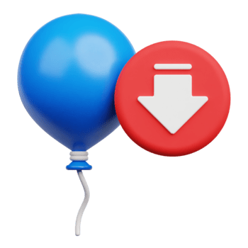 verringern Ballon 3d Symbol isoliert auf transparent Hintergrund png