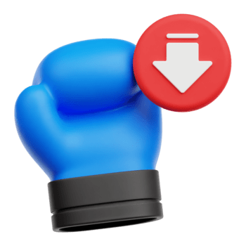 diminuire boxe guanto 3d icona isolato su trasparente sfondo png