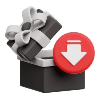 disminución abierto negro viernes regalo caja 3d icono aislado en transparente antecedentes png