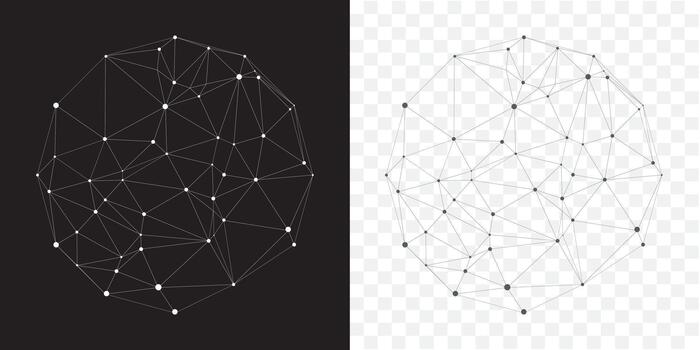 Circular Geometric Network Graph Visualization vector