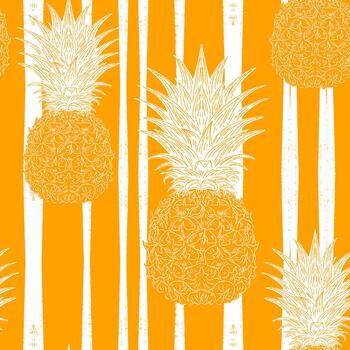 pineapple seamless pattern vector