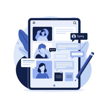 Smartphone Messaging App Interface Design Elements. vector