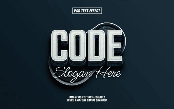 código creativo 3d negocio título efecto psd