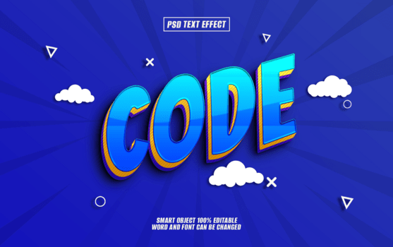 código texto efecto en azul antecedentes psd