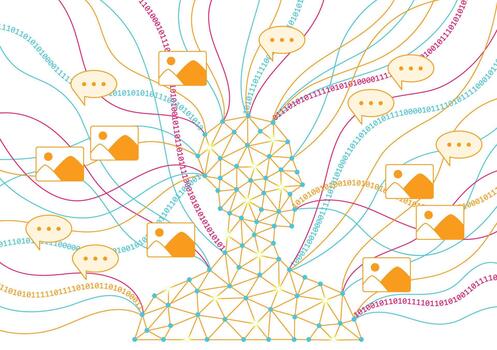 AI Neural Network Head Processing Multimedia Data and Binary Code vector