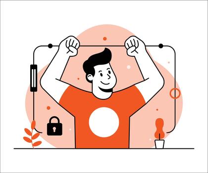 Data Security Flat Illustration vector