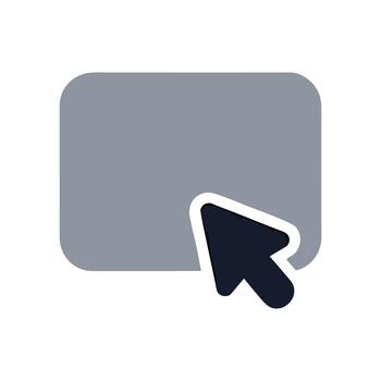 Flat Design Rounded Rectangle with Cursor Pointer Icon for Interface vector