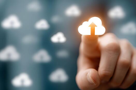 Cloud Computing Concept with Virtual Data Upload Technology Interface photo