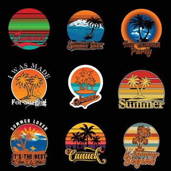 Sunset Circle design vector