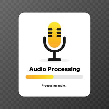 Audio Processing Screen. illustration. vector