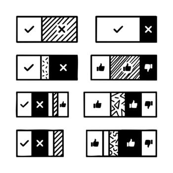 Poll UI as split blocks vector